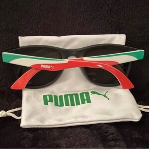 Puma GO TEAM ITALY sunglasses with dust pouch | Black & Italia flag colors